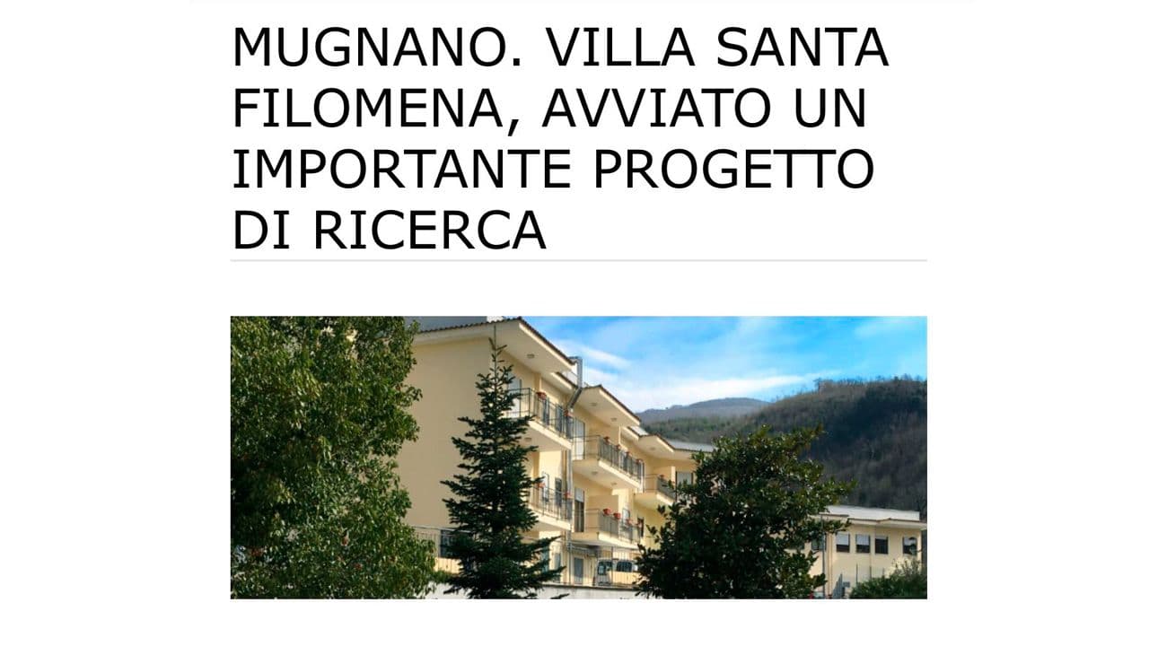 Mugnano. Villa Santa Filomena, avviato un importante progetto di ricerca